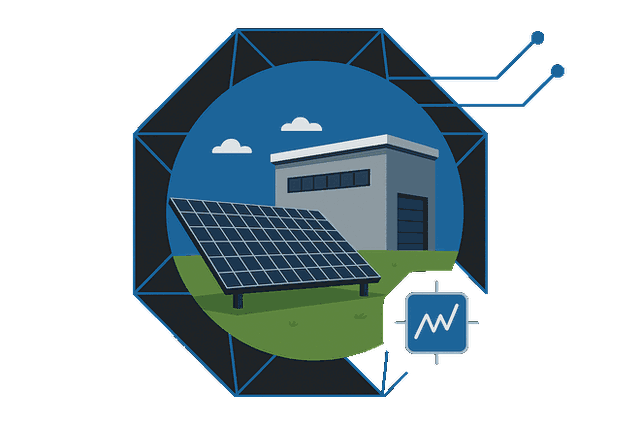 Industriegebäude mit PV-Park